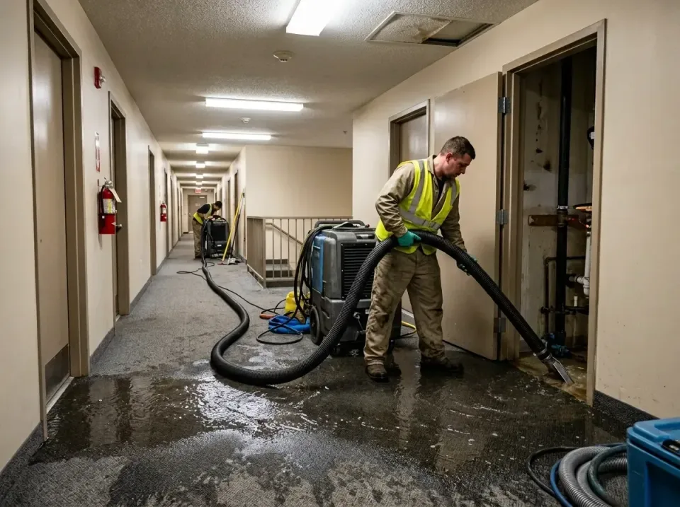 multi-unit-apartment-hallway-f-005 — frequently asked questions, Emergency Burst Pipe Water Extraction & Removal in French V…